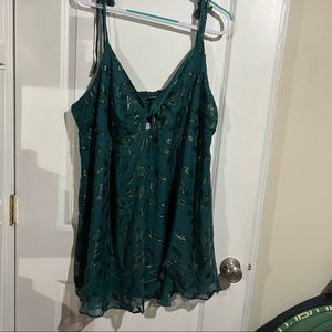 Teal tank top midi dress